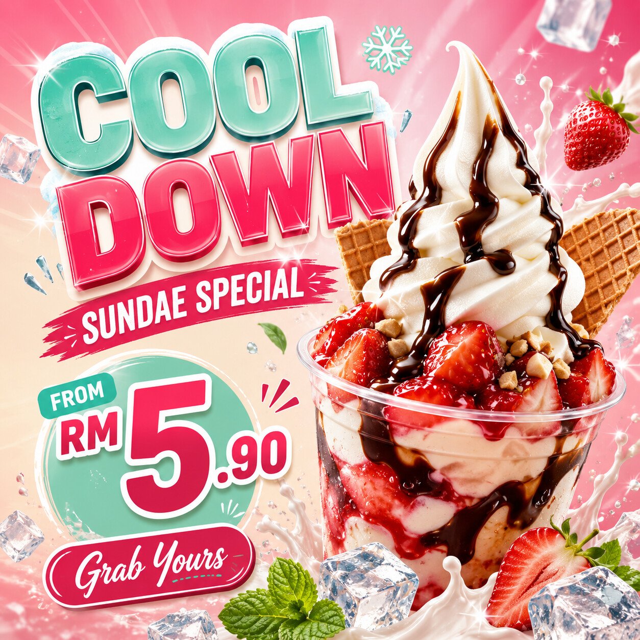 Cool Down ice cream campaign visual